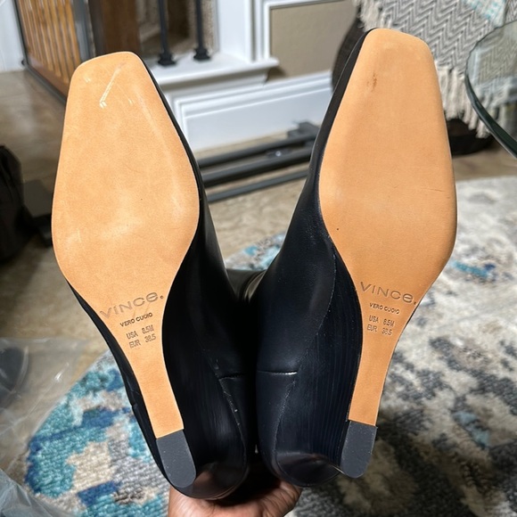 Vince Women's Beverly Square Toe mid calf Wedge Heel Boots size 8.5 - Picture 11 of 14